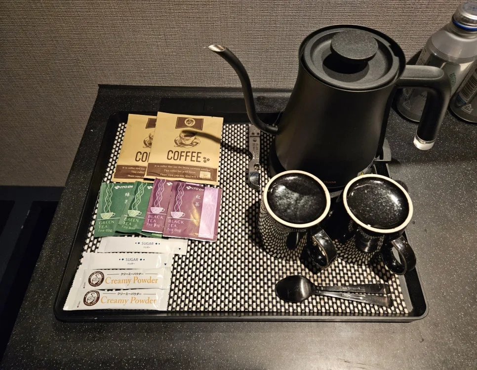 coffee and tea setup