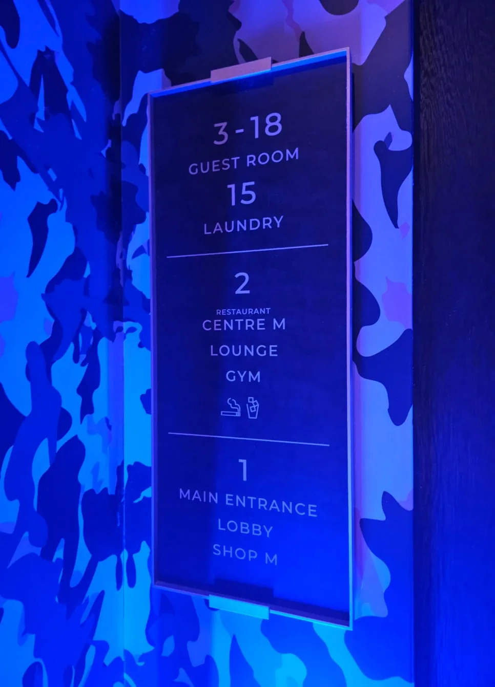 second floor facilities sign