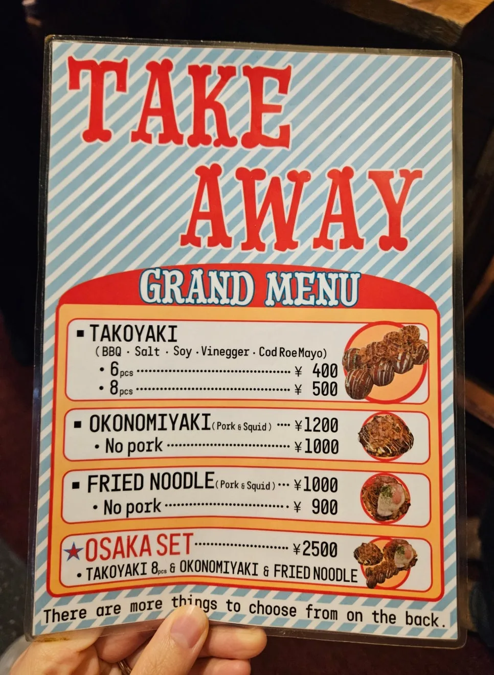 Takotako King外带菜单