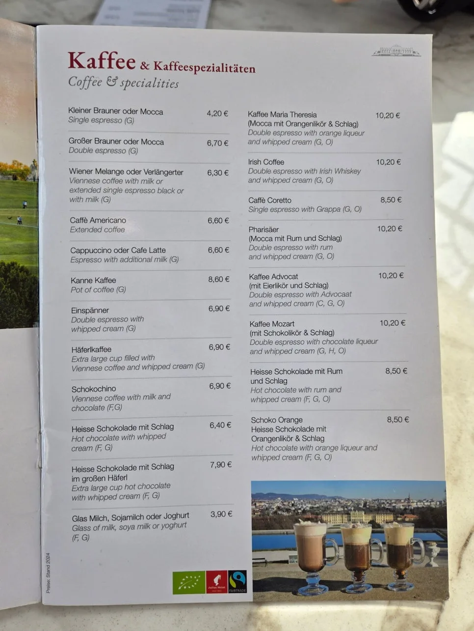 Café Gloriette 菜單