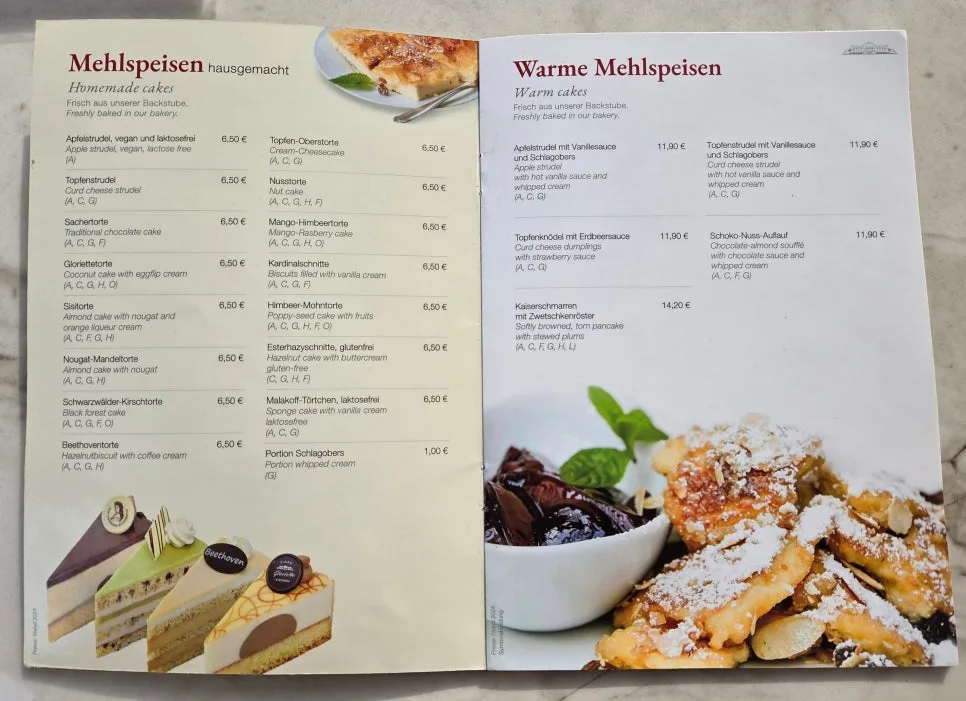 Café Gloriette 甜點與餐點菜單