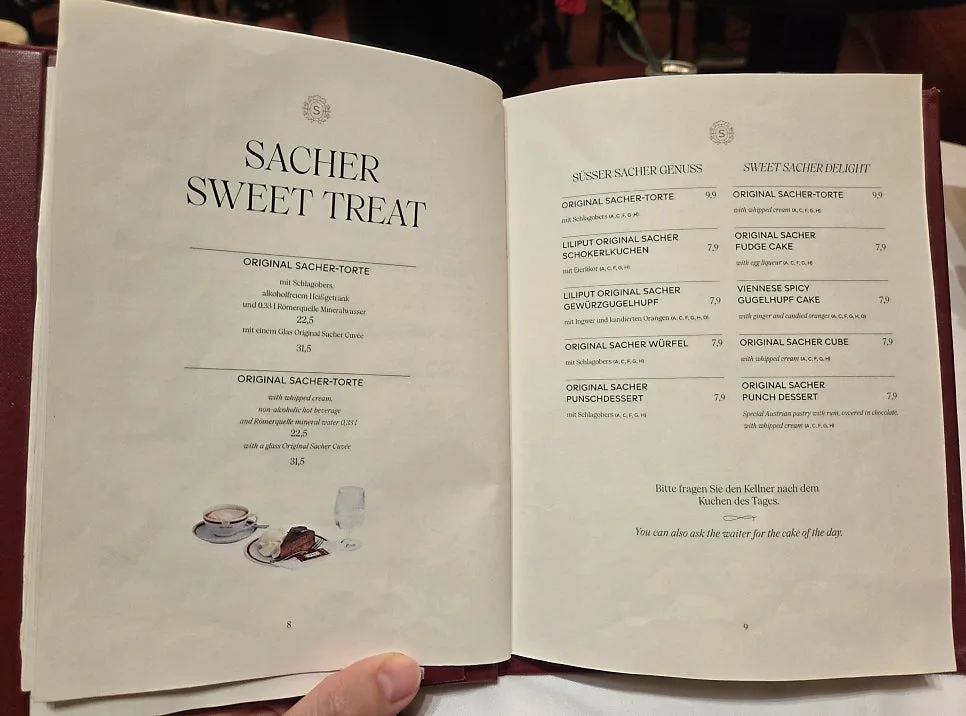 Café Sacher 飲品菜單