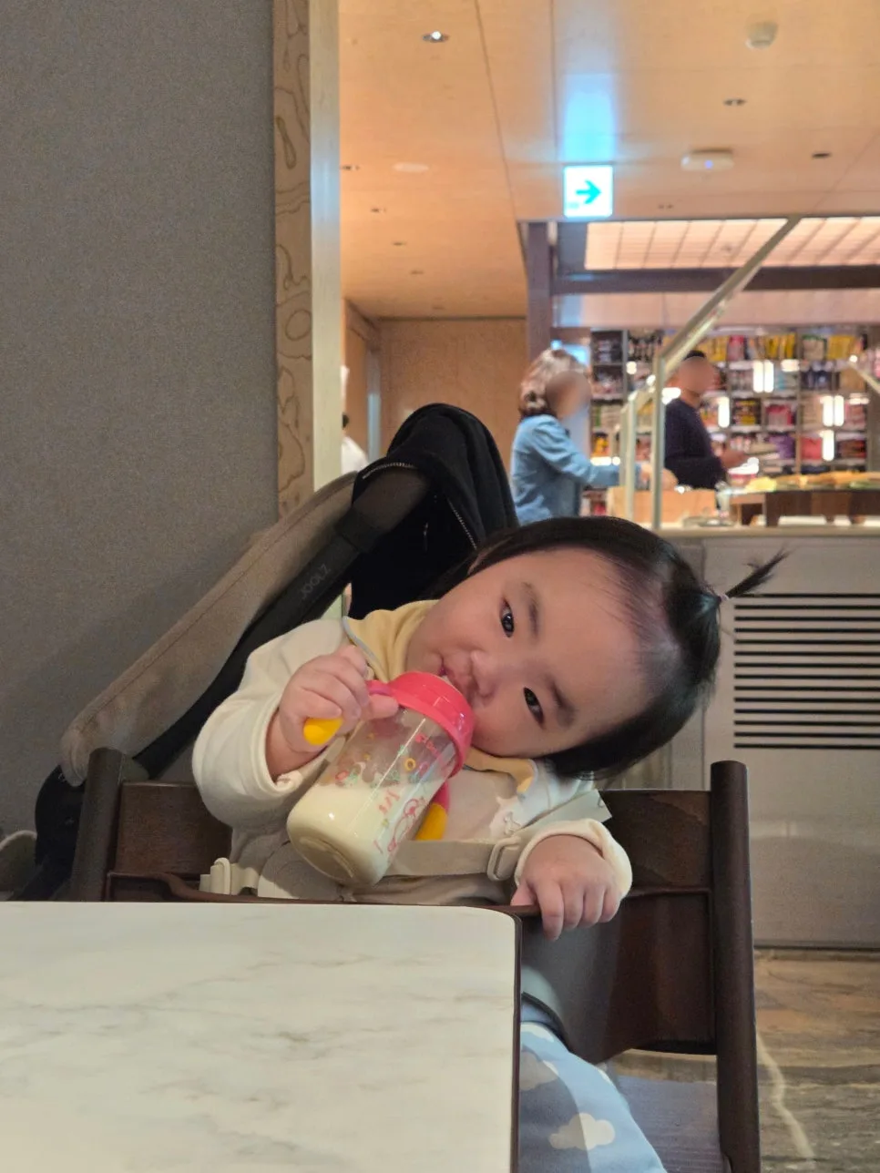 happy baby in lounge