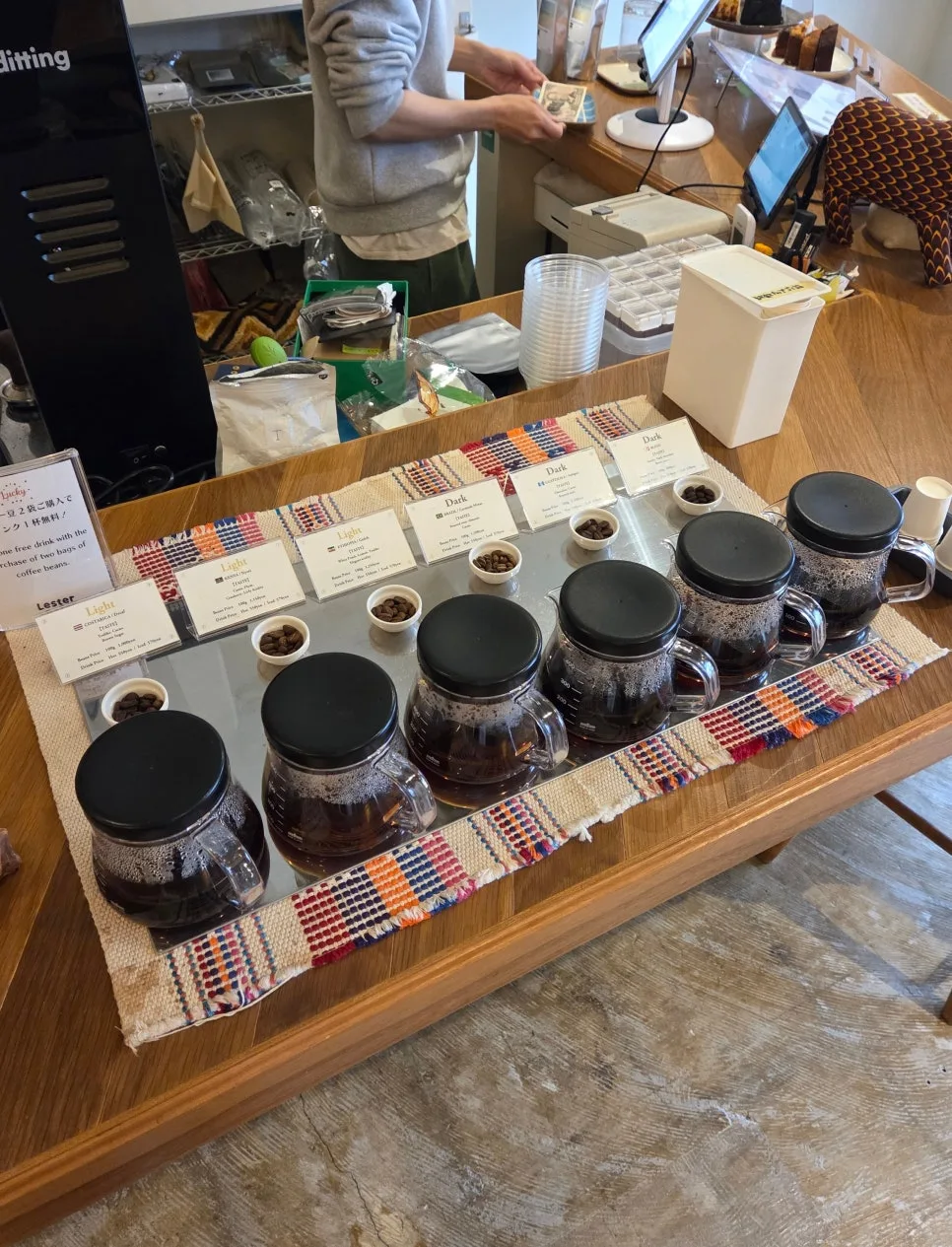 Dessert display at Lester Coffee