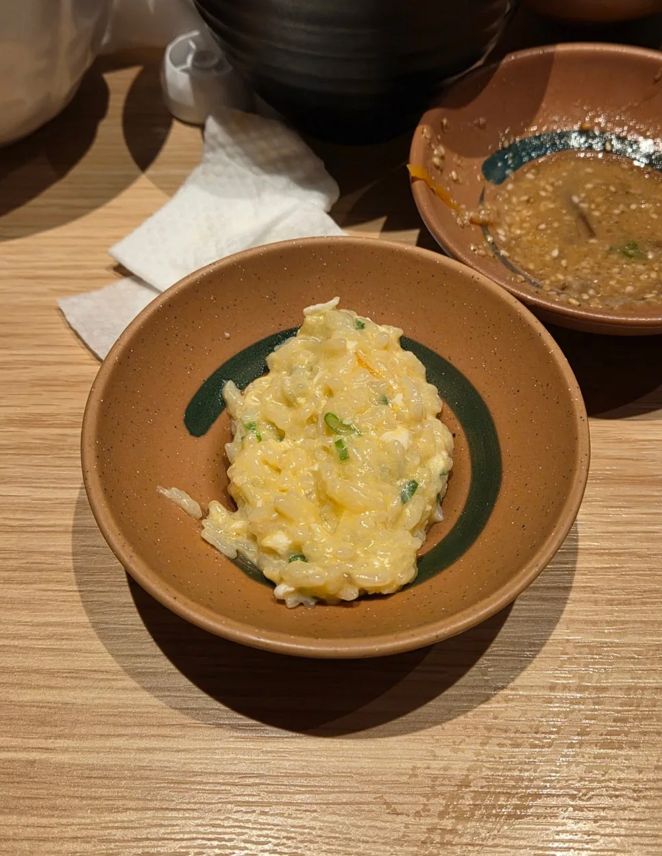 溫野菜雞蛋雜炊完成